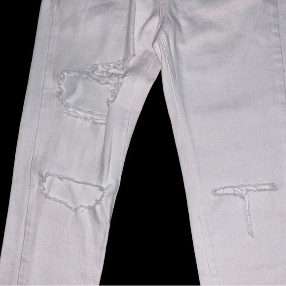FLYING MONKEY White high rise crop jeans Raw Hem NWT - Picture 3 of 9